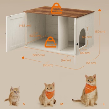 Skříňka na kočičí toaletu CAT hnědá/bílá 6