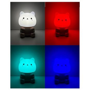 Dětská noční lampa CAT bílá/růžová 2