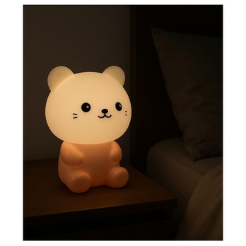 Dětská noční lampa CAT bílá/růžová 1