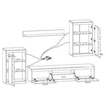 Obývací stěna CATLIN bílá/imitace betonu 2
