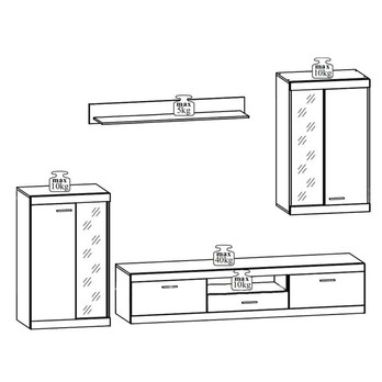 Obývací stěna CATLIN bílá/imitace betonu 3