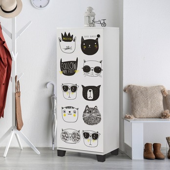 Botníková komoda CATS bílá/černá 1