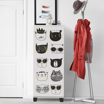 Botníková komoda CATS bílá/černá 4