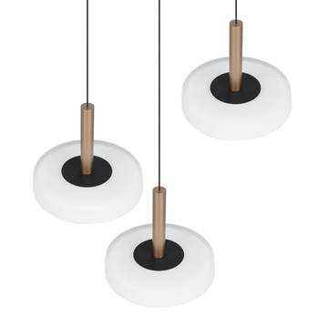Závěsné LED svítidlo CELESTE černá/kávová, šířka 35 cm 2