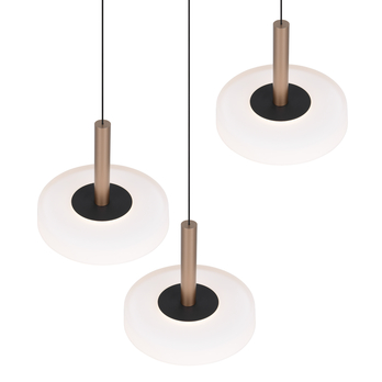 Závěsné LED svítidlo CELESTE černá/kávová, šířka 35 cm 4