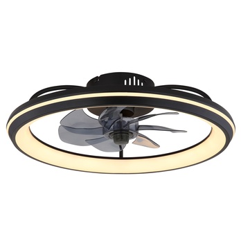 Stropní LED svítidlo s ventilátorem CELESTE černá/kouřová 2