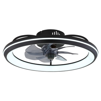 Stropní LED svítidlo s ventilátorem CELESTE černá/kouřová 3
