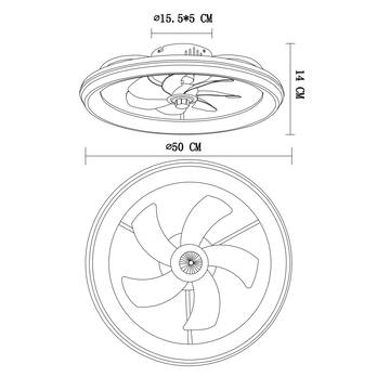 Stropní LED svítidlo s ventilátorem CELESTE černá/kouřová 8
