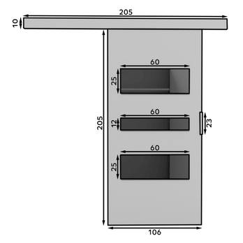 Posuvné dveře CENTO 106 šedá/černá, 106x205 cm 2