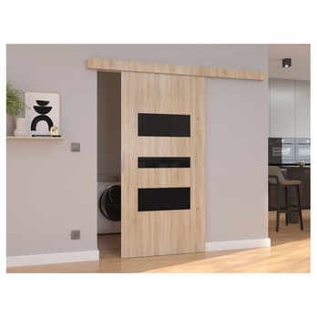 Posuvné dveře CENTO 106 dub sonoma/černá, 106x205 cm 1