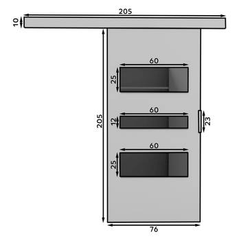 Posuvné dveře CENTO 76 šedá/černá, 76x205 cm 2