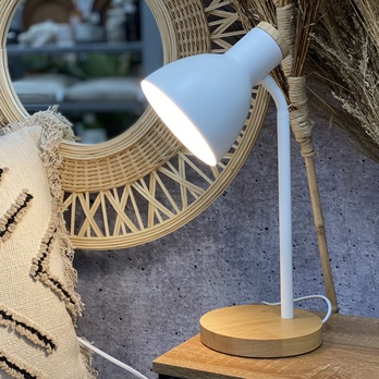 Stolní lampa CHANEL bílá/přírodní 1