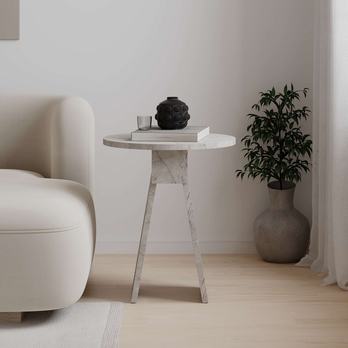 Přístavný stolek CHEN šedý mramor 1