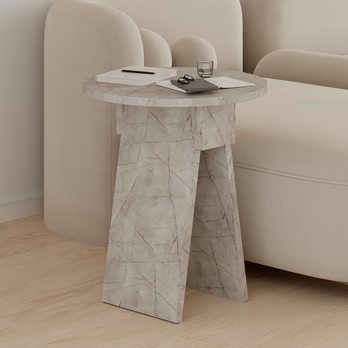 Přístavný stolek CHEN šedý mramor 2