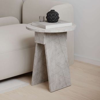 Přístavný stolek CHEN šedý mramor 3