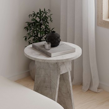 Přístavný stolek CHEN šedý mramor 4