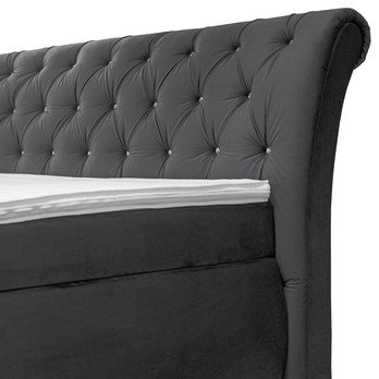 Postel boxspring CHERYL tmavě šedá, 180x200 cm 3