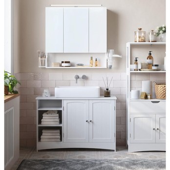 Zrcadlová skříňka s osvětlením CHIC bílá 1