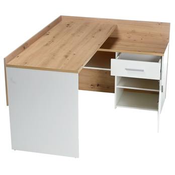 Psací stůl CHILLE dub artisan/matná bílá 2
