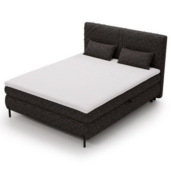 Postel s matrací a topperem CHOCO grafitová, 160x200 cm 3