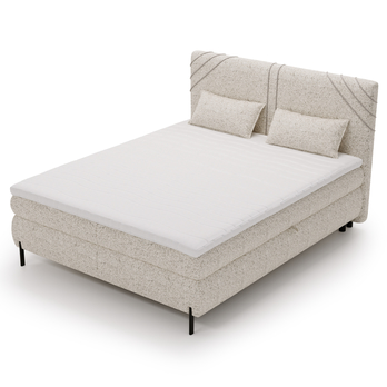 Postel s matrací a topperem CHOCO béžová, 160x200 cm 4