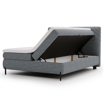 Postel s matrací a topperem CHOCO tmavě šedá, 160x200 cm 2