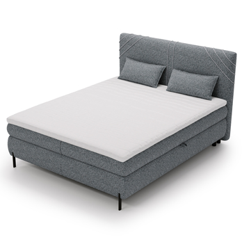 Postel s matrací a topperem CHOCO tmavě šedá, 160x200 cm 3