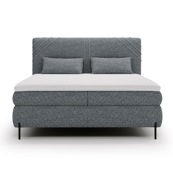 Postel s matrací a topperem CHOCO tmavě šedá, 160x200 cm 4