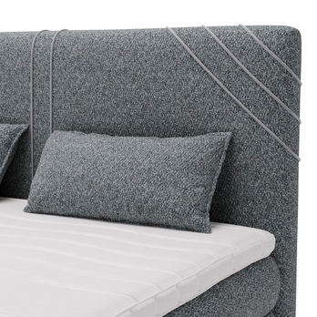 Postel s matrací a topperem CHOCO tmavě šedá, 160x200 cm 6