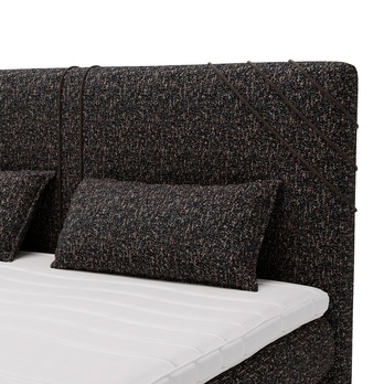 Postel s matrací a topperem CHOCO grafitová, 180x200 cm 6