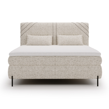 Postel s matrací a topperem CHOCO béžová, 180x200 cm 5