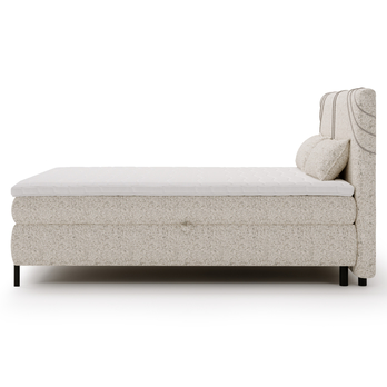 Postel s matrací a topperem CHOCO béžová, 180x200 cm 6