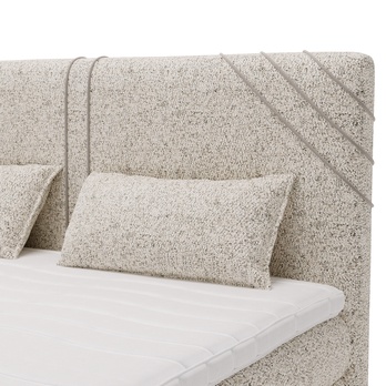 Postel s matrací a topperem CHOCO béžová, 180x200 cm 7