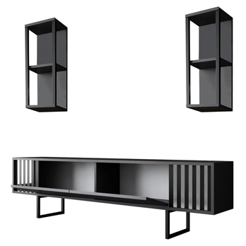 Obývací stěna  CHROME LINE antracitová/černá 2