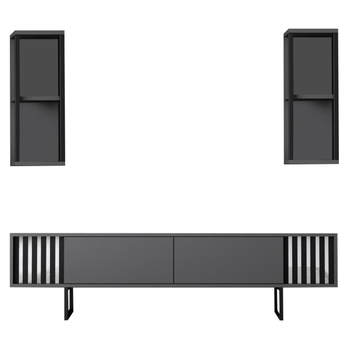 Obývací stěna  CHROME LINE antracitová/černá 3