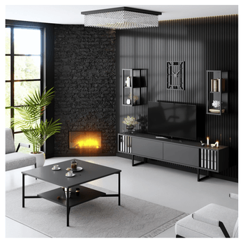 Obývací stěna  CHROME LINE antracitová/černá 4