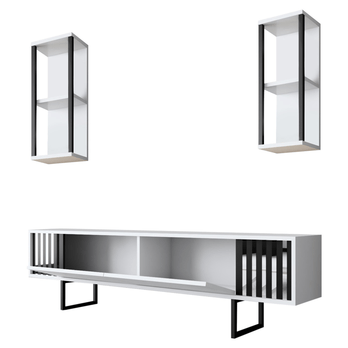 Obývací stěna  CHROME LINE bílá/černá 2