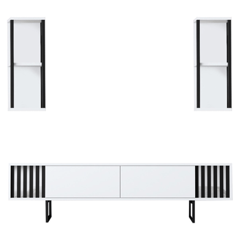 Obývací stěna  CHROME LINE bílá/černá 3