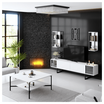 Obývací stěna  CHROME LINE bílá/černá 4