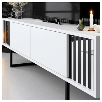 Obývací stěna  CHROME LINE bílá/černá 5