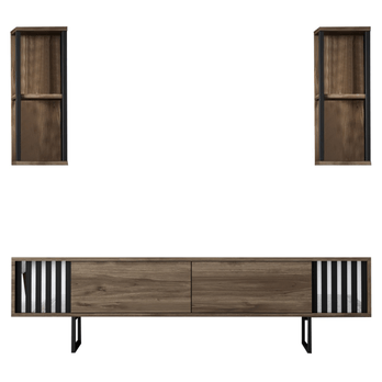 Obývací stěna  CHROME LINE ořech/černá 3