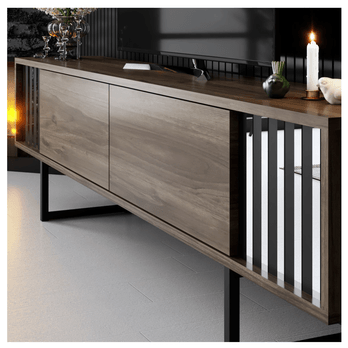Obývací stěna  CHROME LINE ořech/černá 5