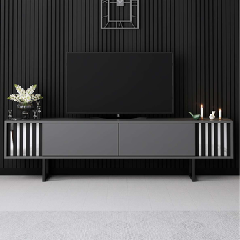 TV stolek CHROME LINE antracitová/černá 4