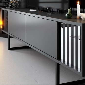 TV stolek CHROME LINE antracitová/černá 6