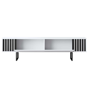TV stolek CHROME LINE bílá/černá 2