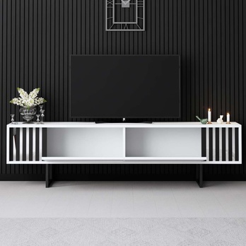 TV stolek CHROME LINE bílá/černá 3