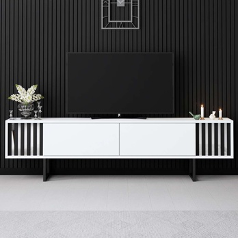 TV stolek CHROME LINE bílá/černá 4