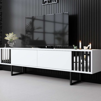 TV stolek CHROME LINE bílá/černá 5