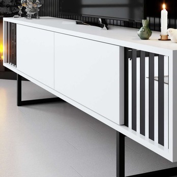 TV stolek CHROME LINE bílá/černá 6