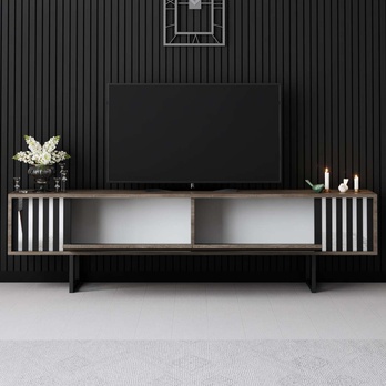 TV stolek CHROME LINE ořech/černá 3